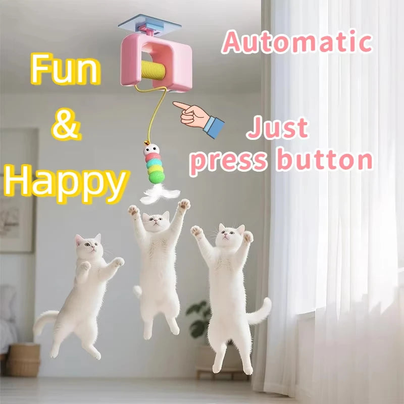 Hanging automated toy for cats